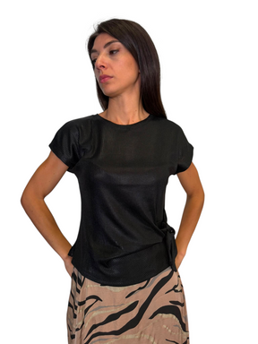 Maglia metallizzata fiocco