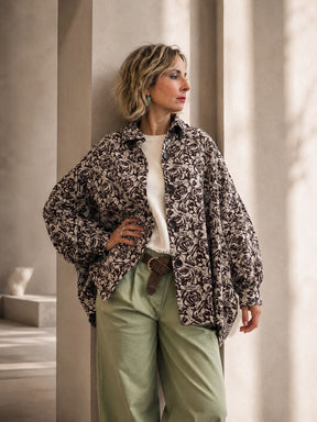 Giacca over JACQUARD manica pipistrello