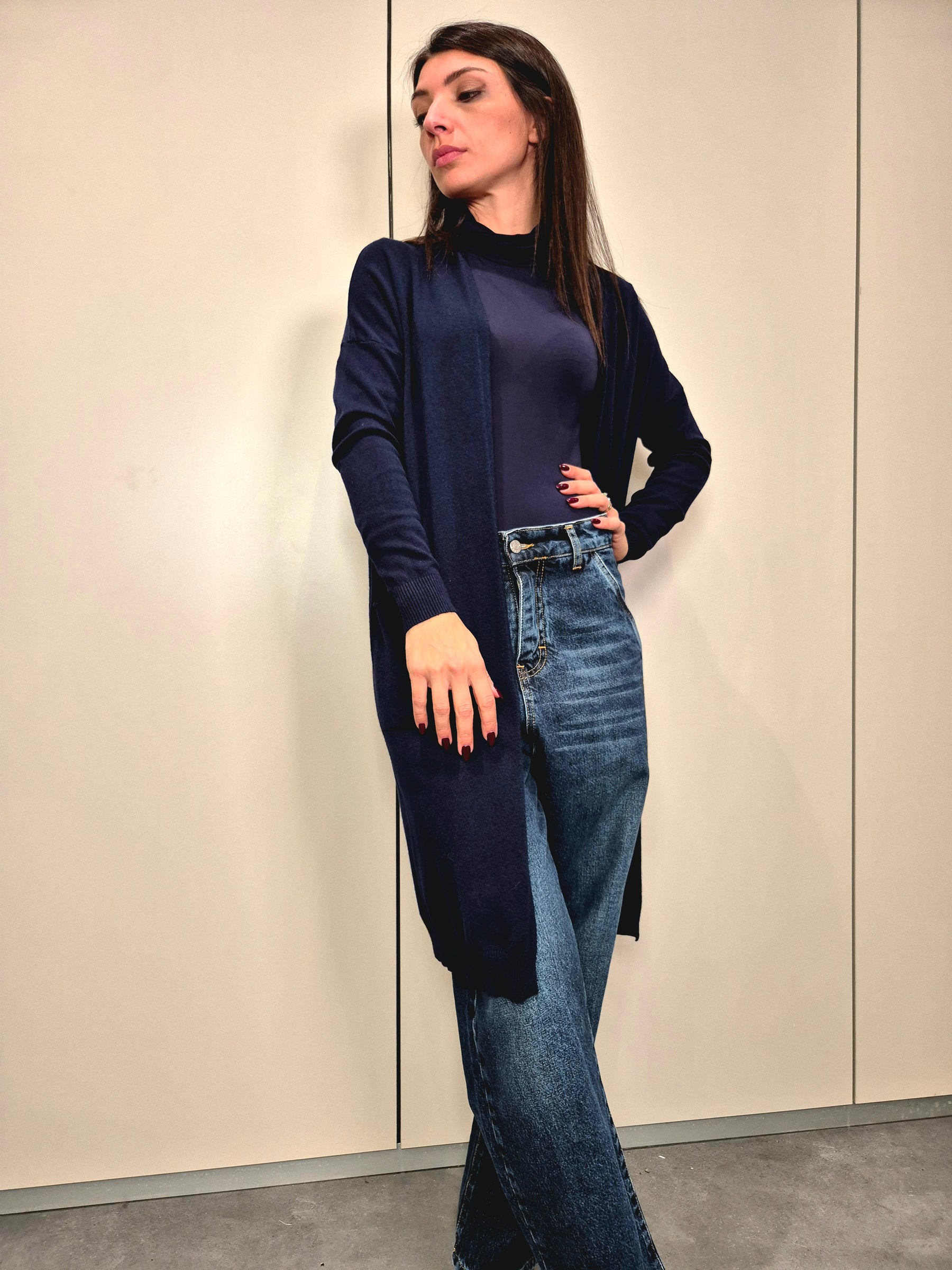Cardigan lungo basic