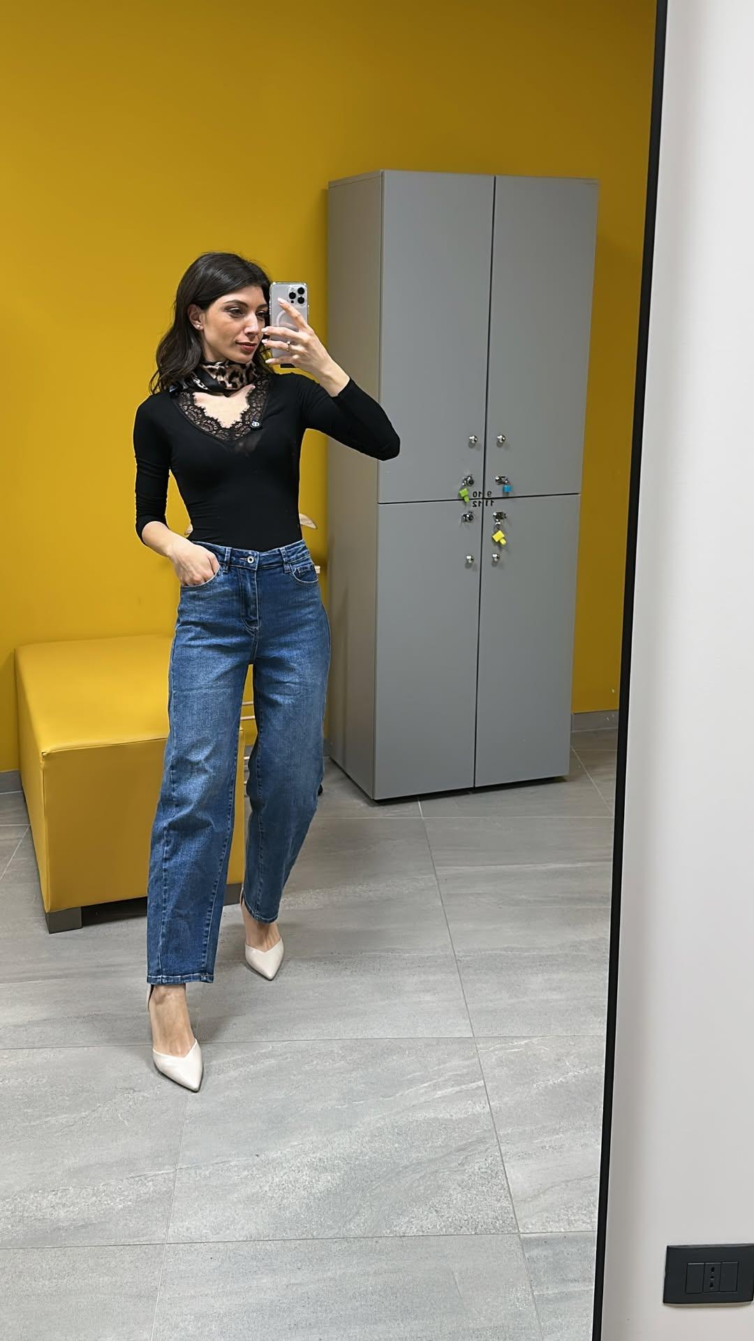 Jeans momfit blu
