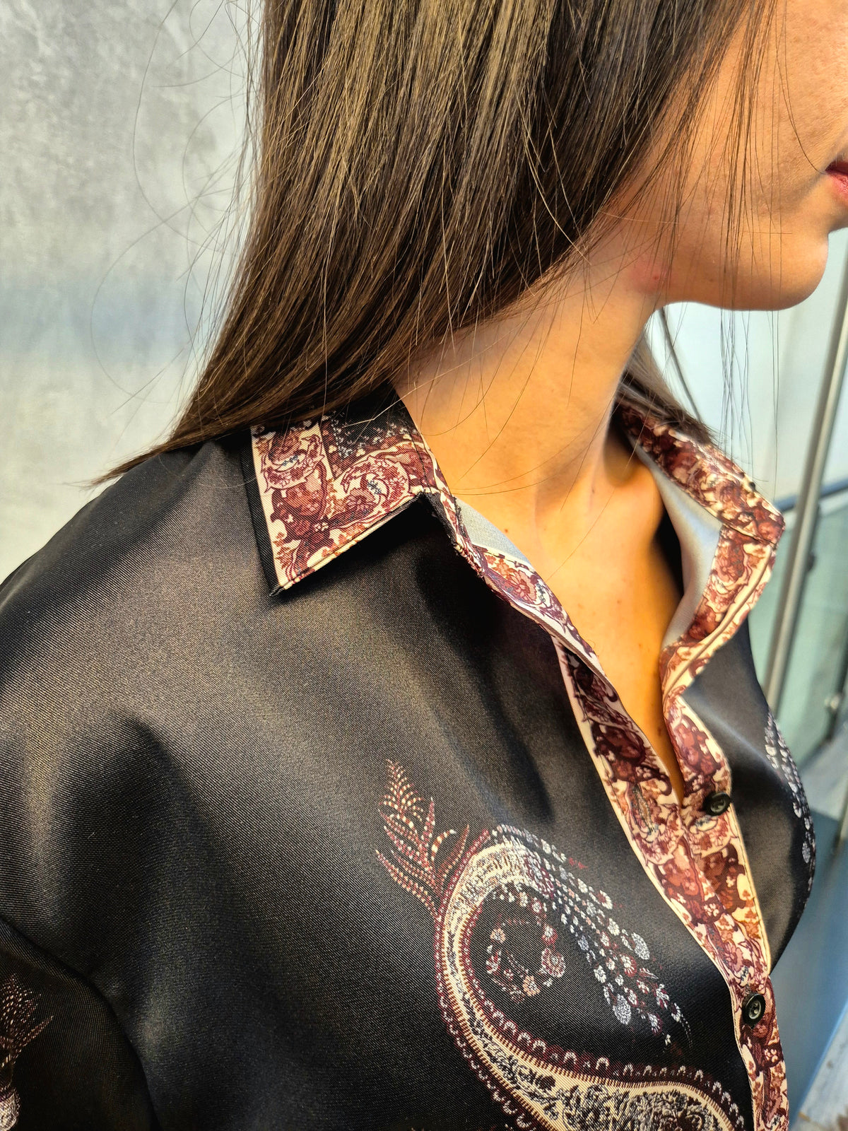 Camicia damascata raso