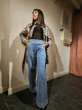 Jeans palazzo bottoni oro laterali
