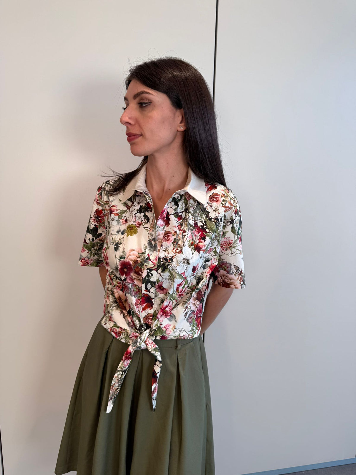Camicia corta flora