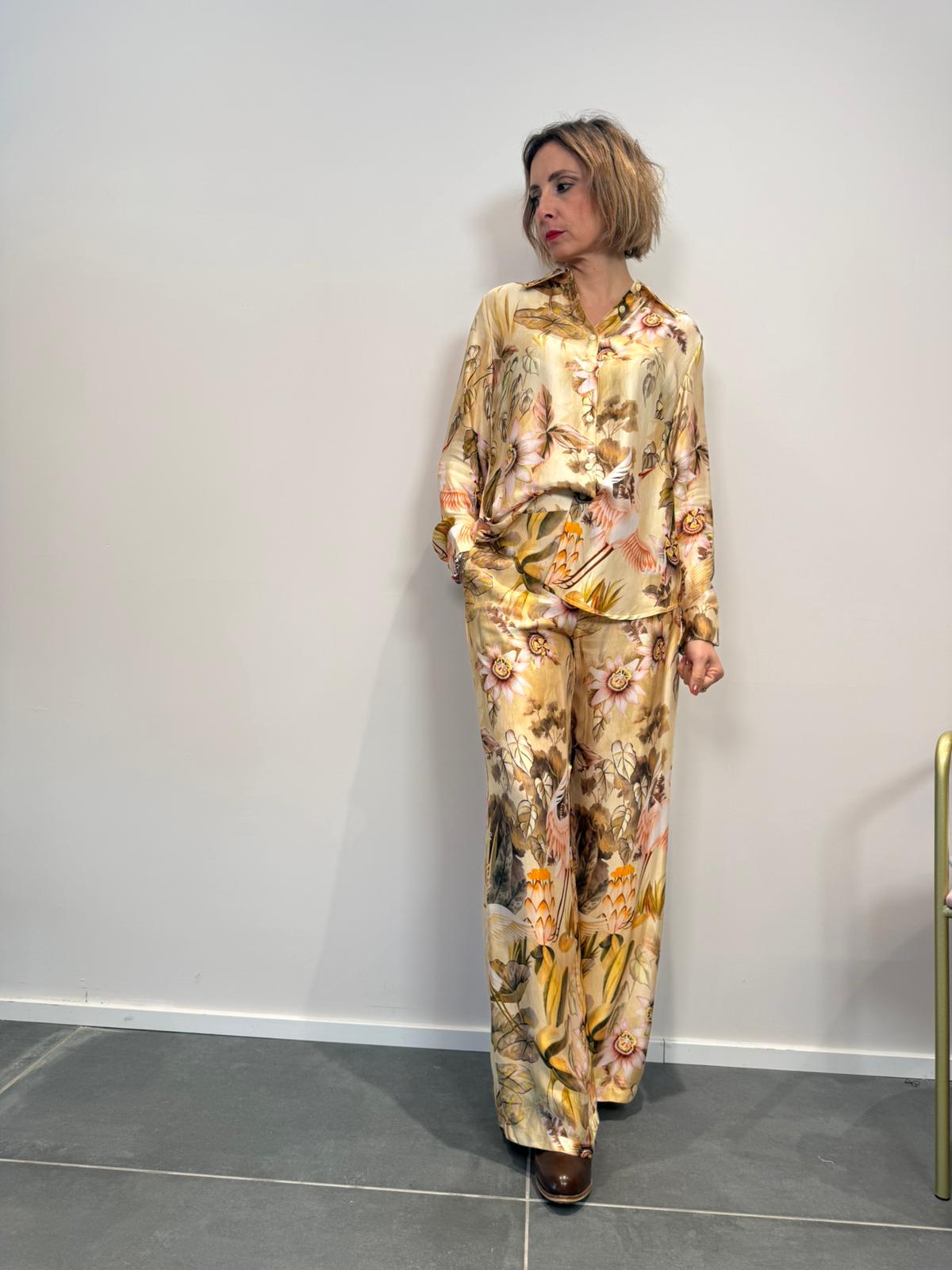 Pantaloni raso passiflora