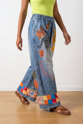 Pantaloni palazzo leggeri Jungle