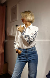 Camicia cotone ricami rilievo