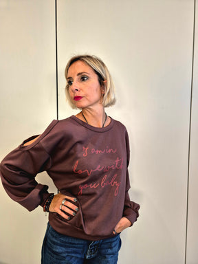 Felpa Amore cut spalla