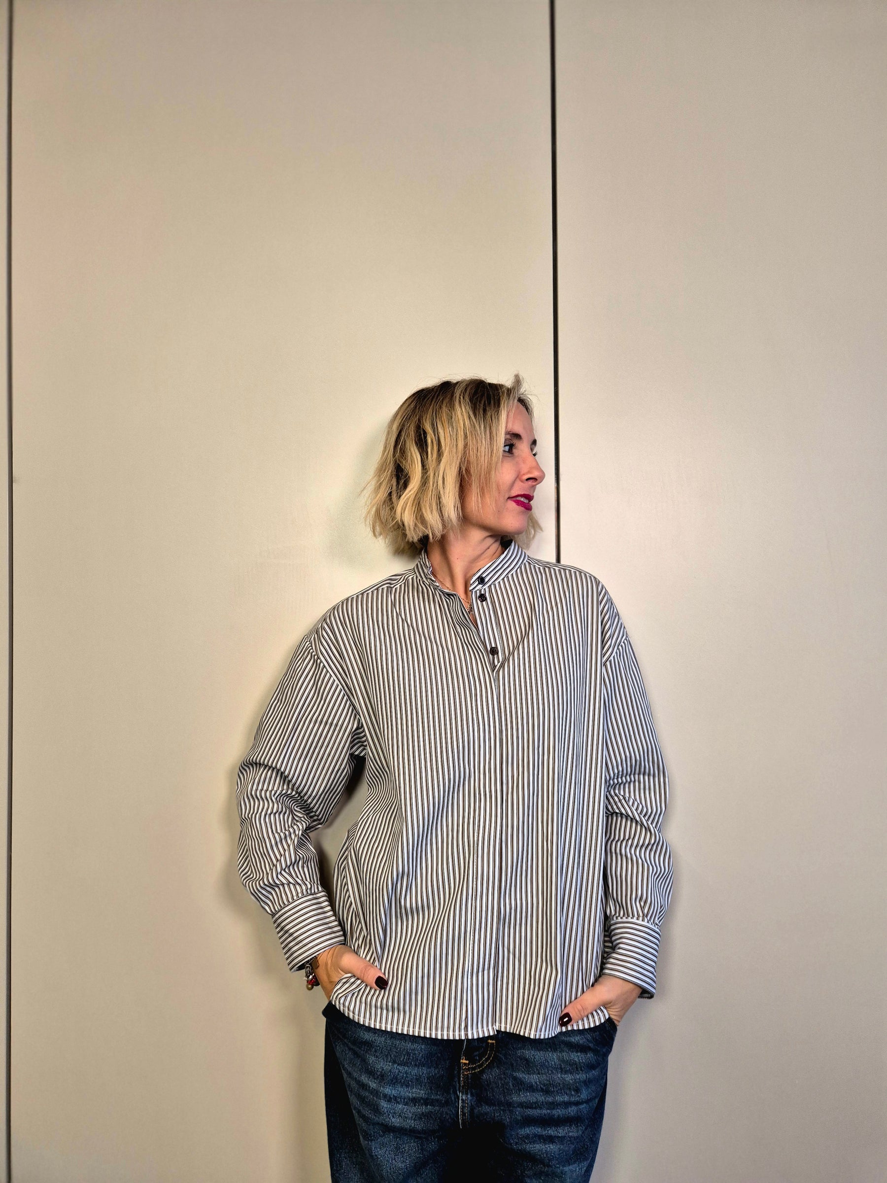 Camicia over collo coreana