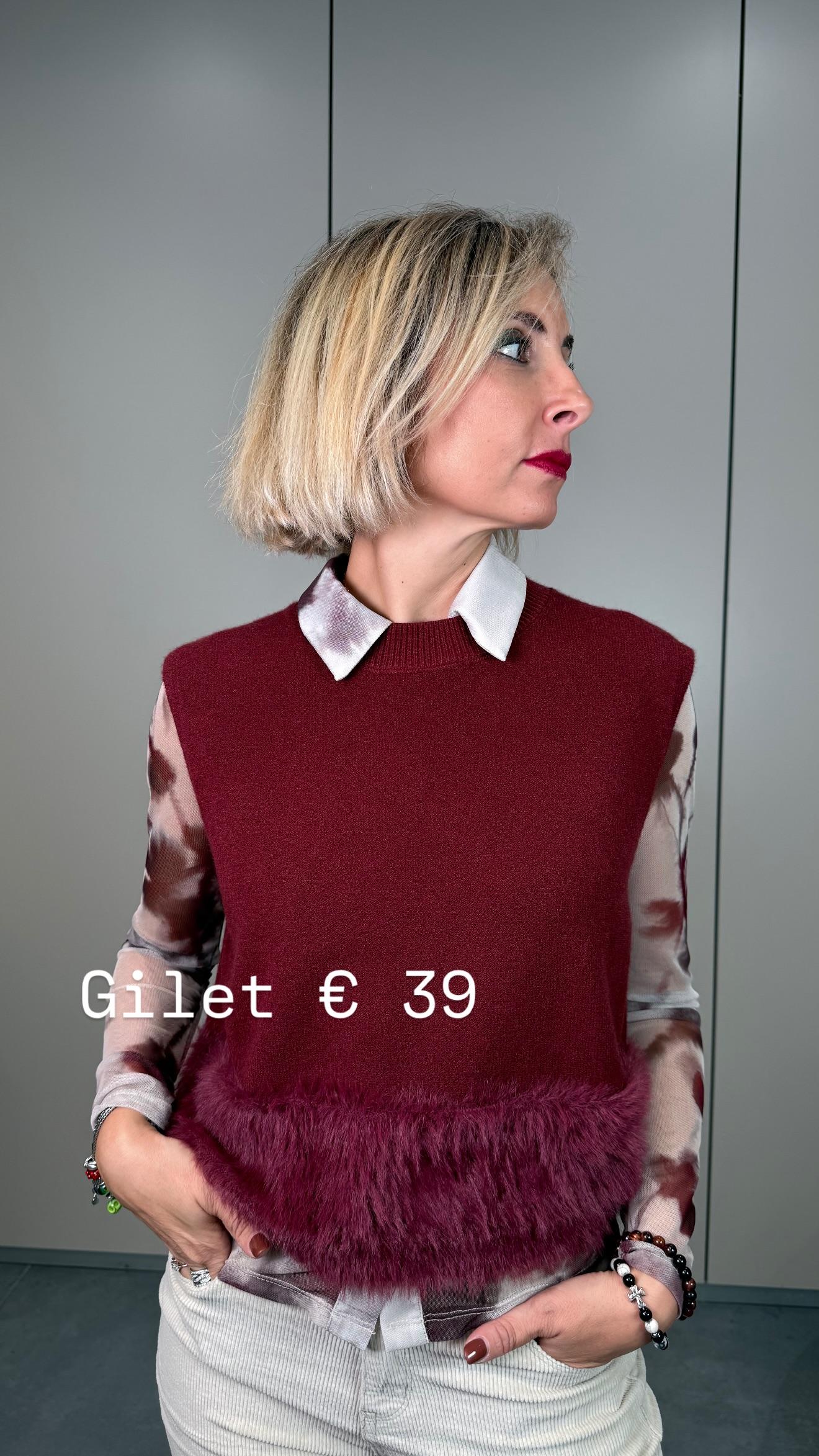 Gilet crop fascia pelliccia