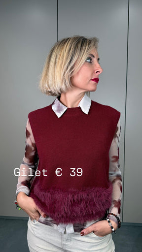 Gilet crop fascia pelliccia