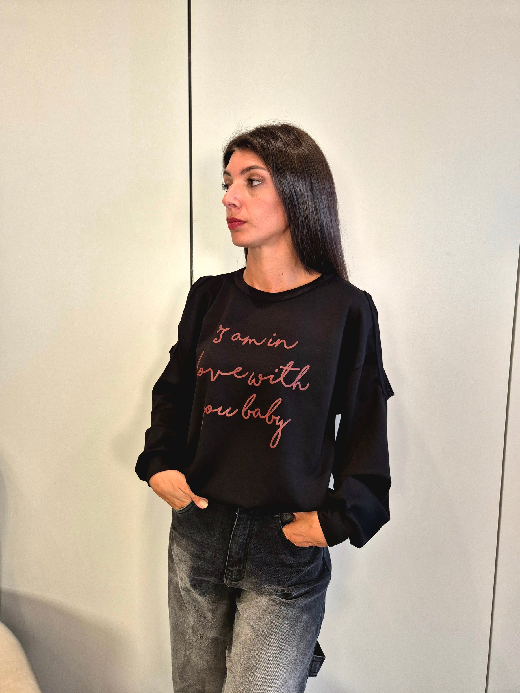 Felpa Amore cut spalla