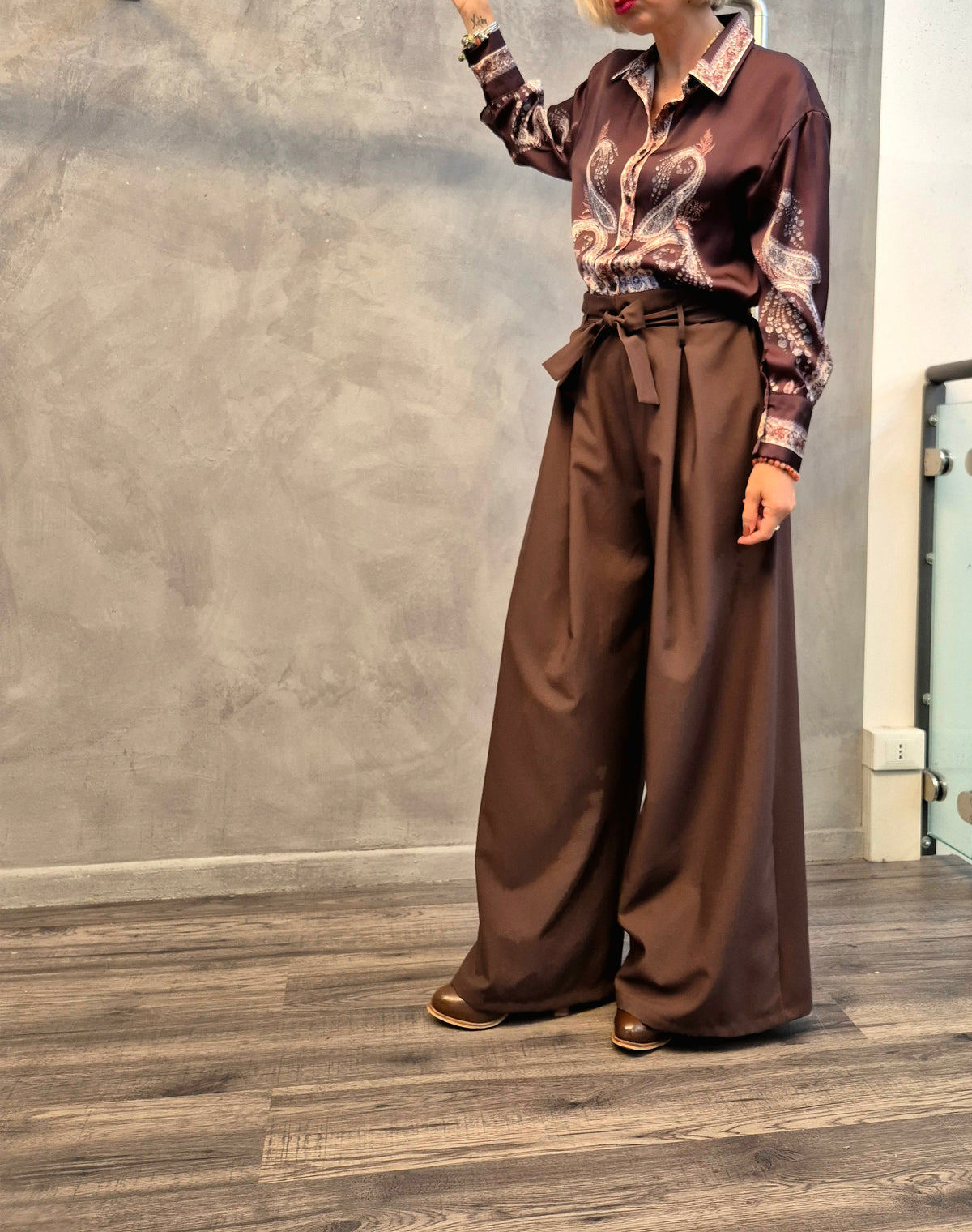 Pantaloni palazzo fiocco