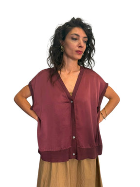 Cardigan raso