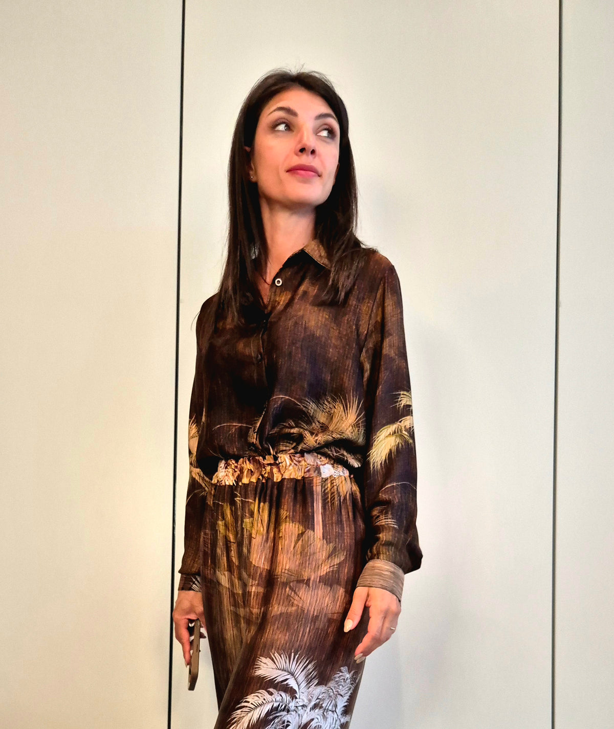 Camicia raso palme