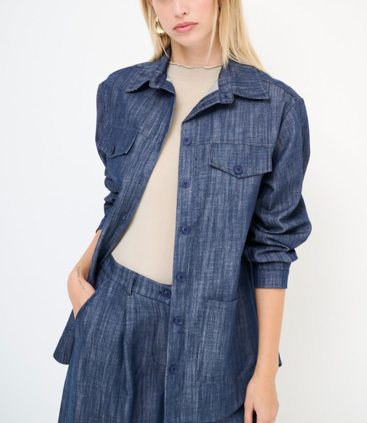 Completo Denim bermuda e giacca