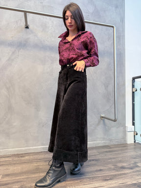 Pantaloni palazzone velluto
