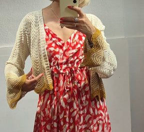 Cardigan manica pipistrello lurex
