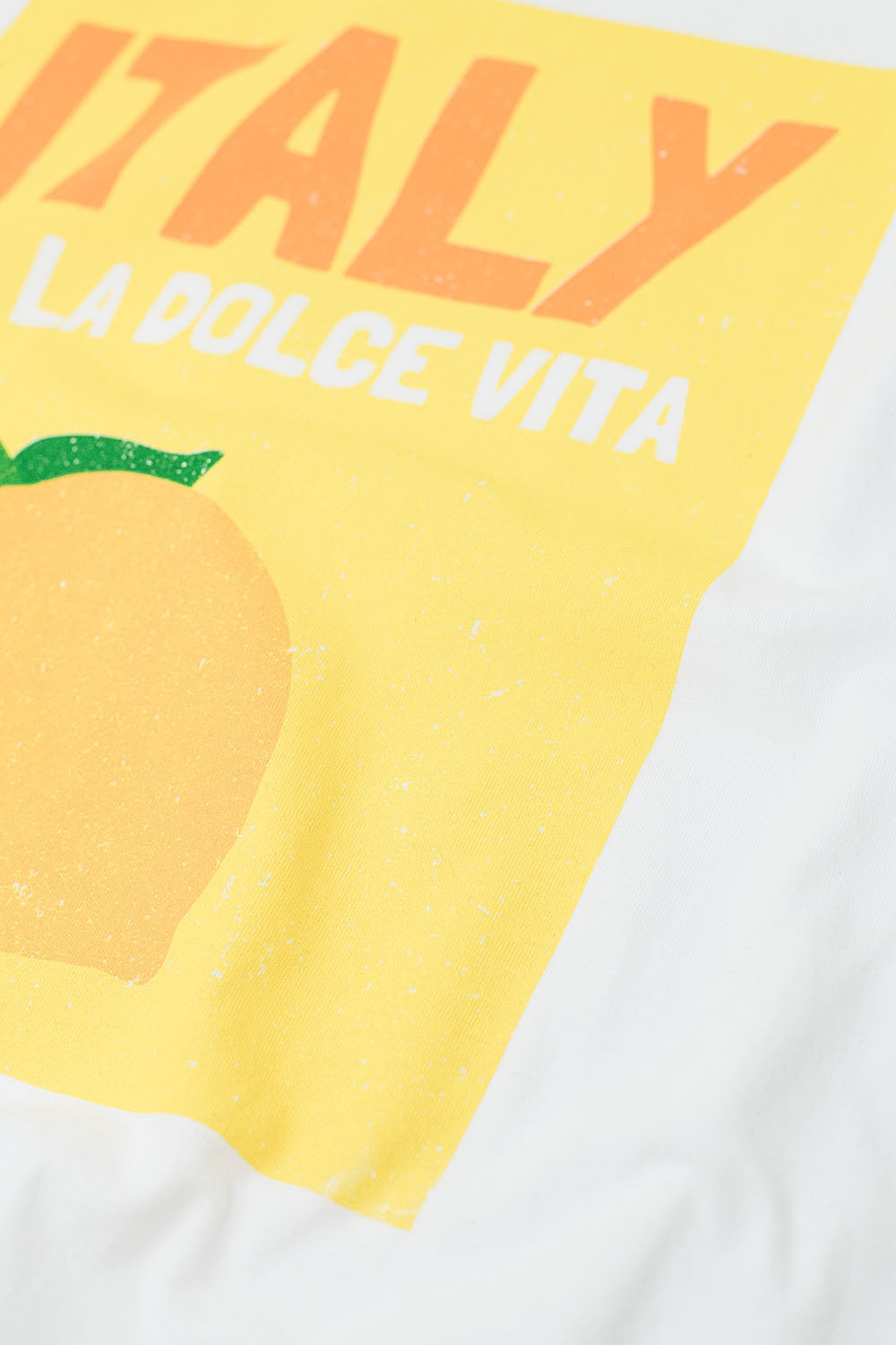 T-shirt bianca Italia Dolce Vita con stampa grafica al limone