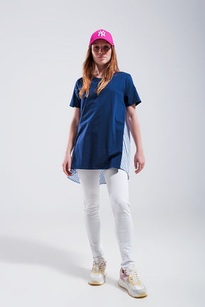 T shirt doppio design in blu