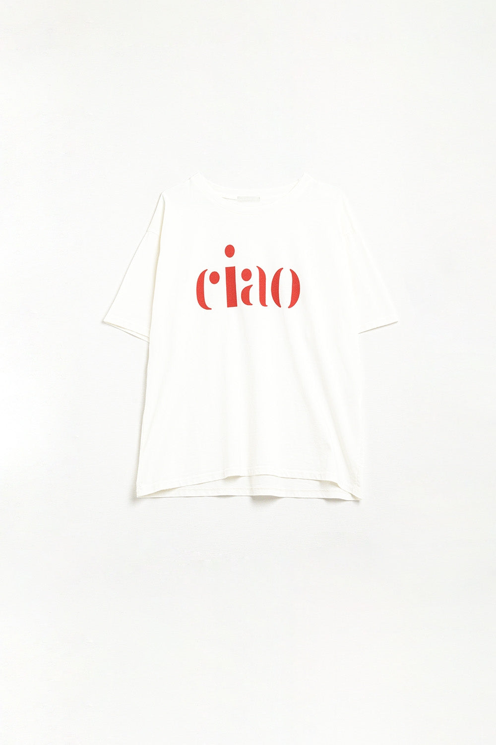 T-shirt in cotone made in Italy con logo Ciao in rosso