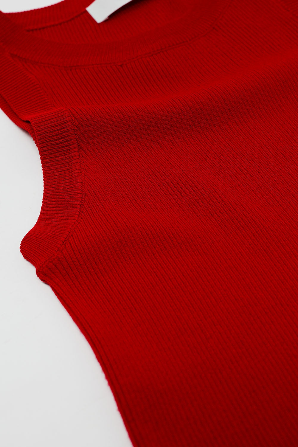 Top senza maniche in maglia rosso