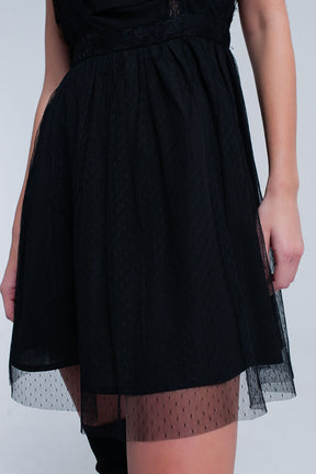 Vestito midi nero con pizzo