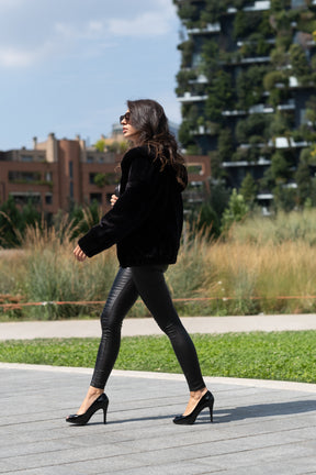 METIS GLAM Jeggings neri effetto spalmato