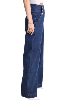 METIS GLAM Jeans palazzo bottoni oro