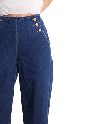 METIS GLAM Jeans palazzo bottoni oro