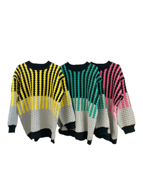 METIS GLAM Maxi maglione treccia fluo vari colori